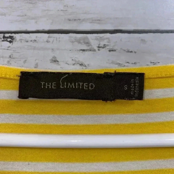 The Limited  Yellow White Stripe Sleeveless Top - Picture 3 of 5